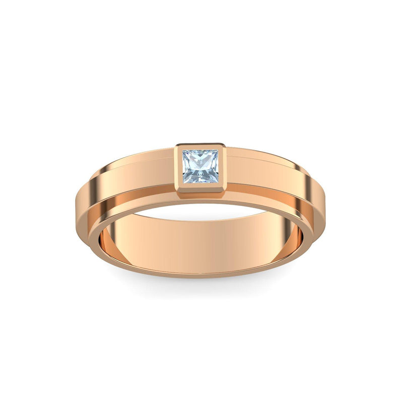 Ring Breit Rosegold Aquamarin