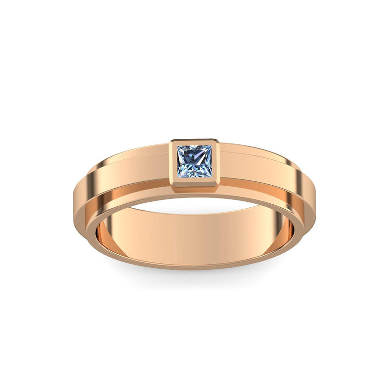 Ring Breit Rosegold Blautopas