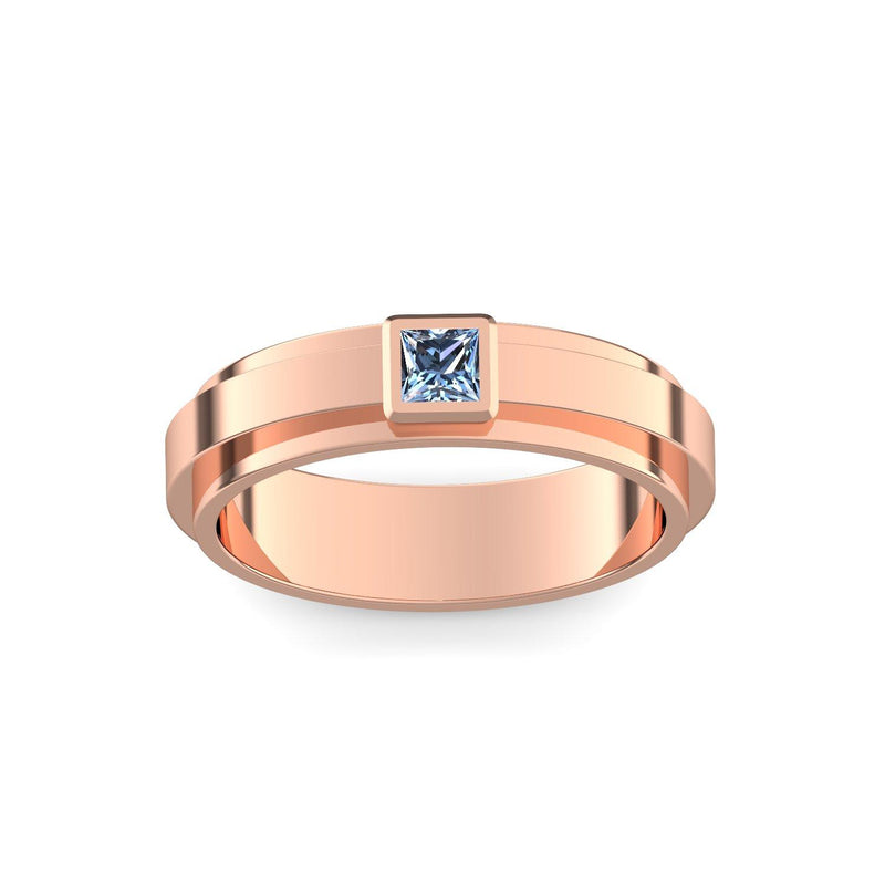 Ring Breit Rotgold Blautopas