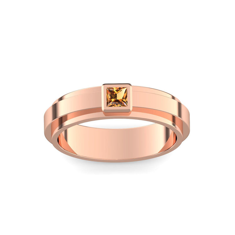 Ring Breit Rotgold Citrin