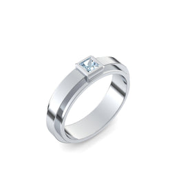 Ring Breit Silber Aquamarin