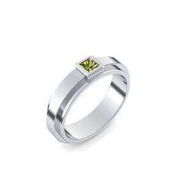 Ring Breit Silber Peridot