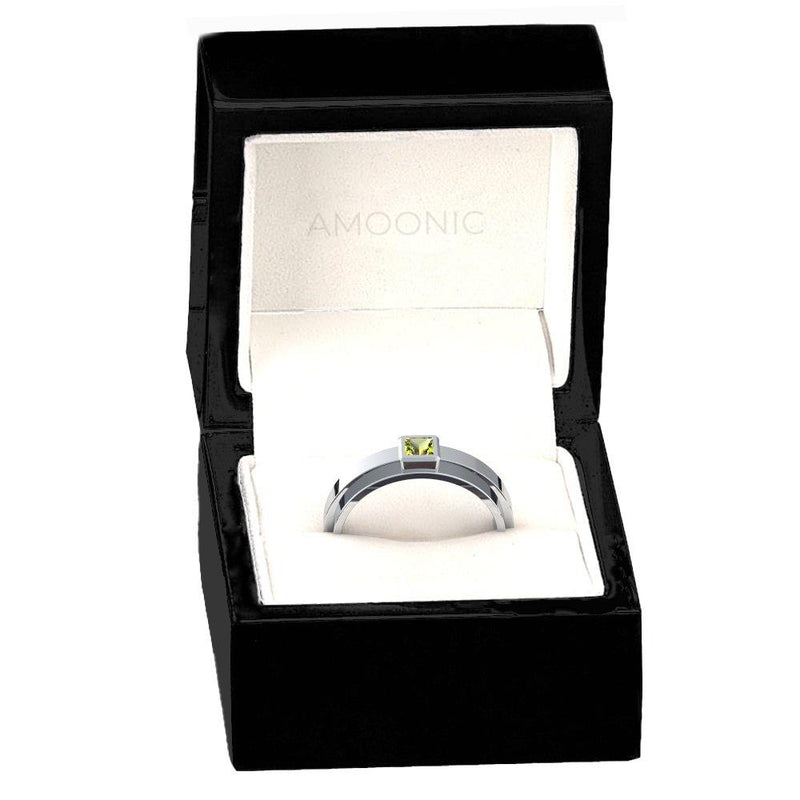 Ring Breit Silber Peridot