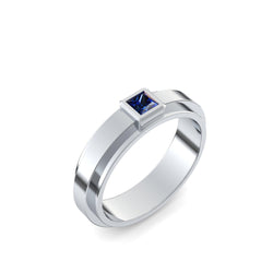 Ring Breit Silber Saphir