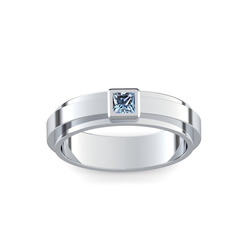 Ring Breit Weissgold Blautopas