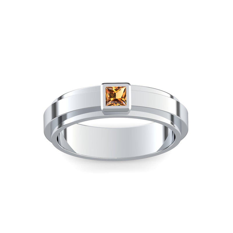 Ring Breit Weissgold Citrin