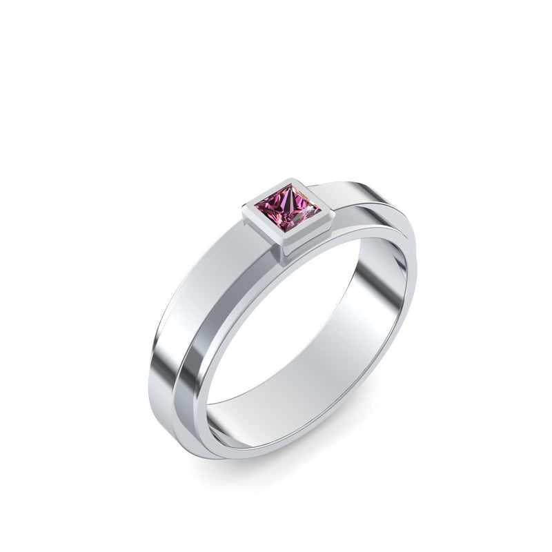 Ring Breit Weissgold Turmalinpink