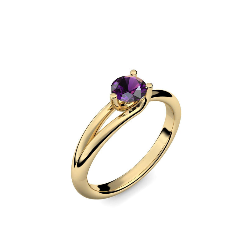 Ring Damen Gelbgoldvergoldet Amethyst