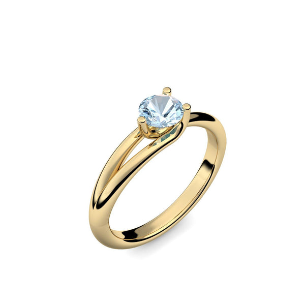 Ring Damen Gelbgoldvergoldet Aquamarin