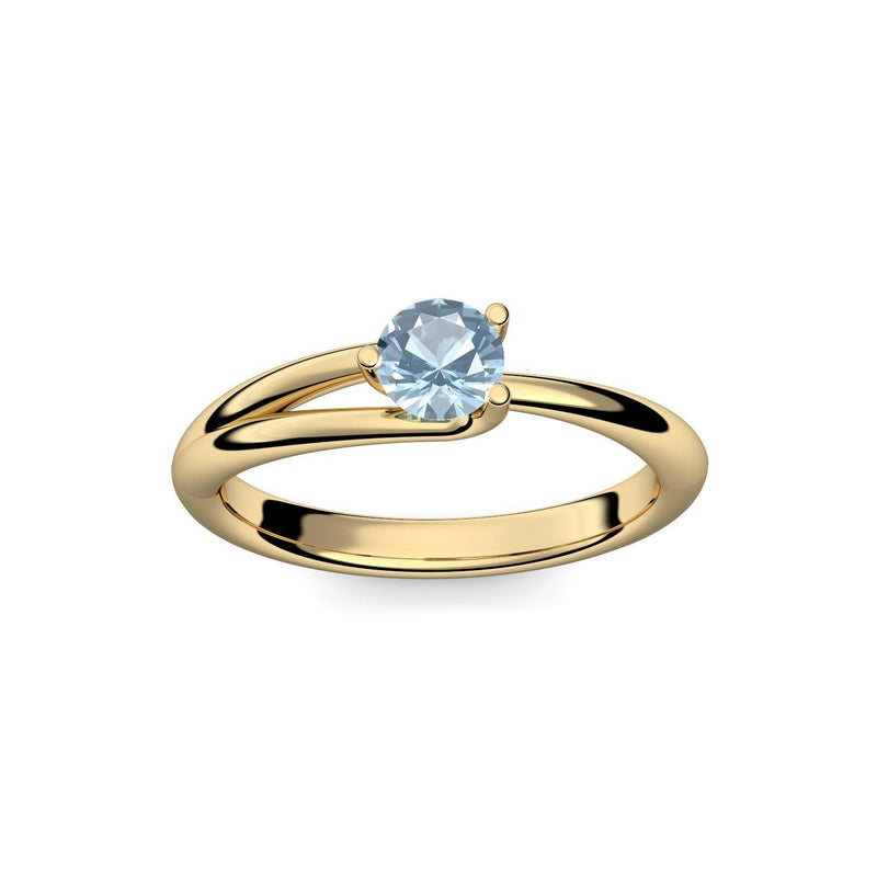 Ring Damen Gelbgoldvergoldet Aquamarin