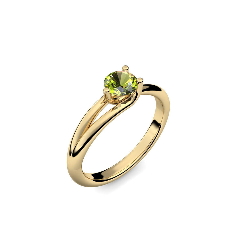 Ring Damen Gelbgoldvergoldet Peridot