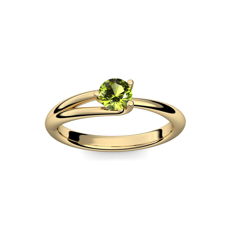 Ring Damen Gelbgoldvergoldet Peridot