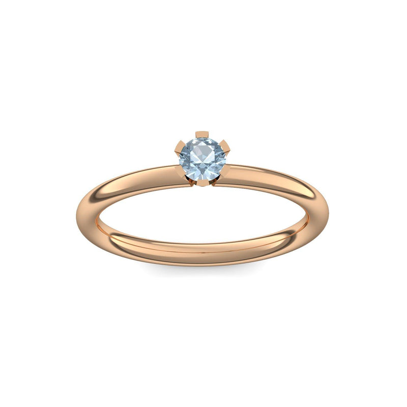 Ring Damen Rosegold Aquamarin