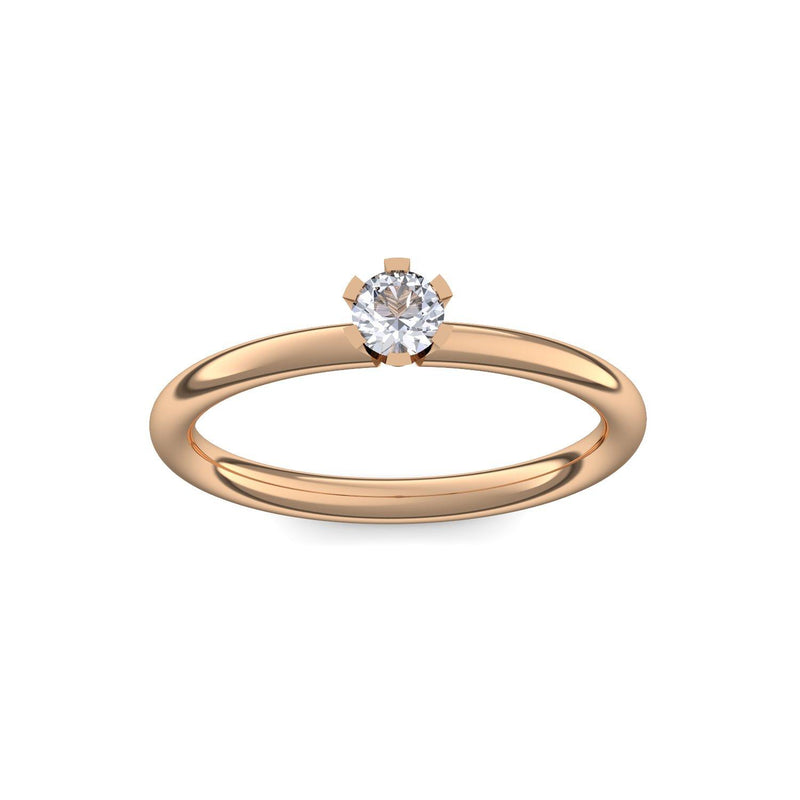 Ring Damen Rosegold Bergkristall