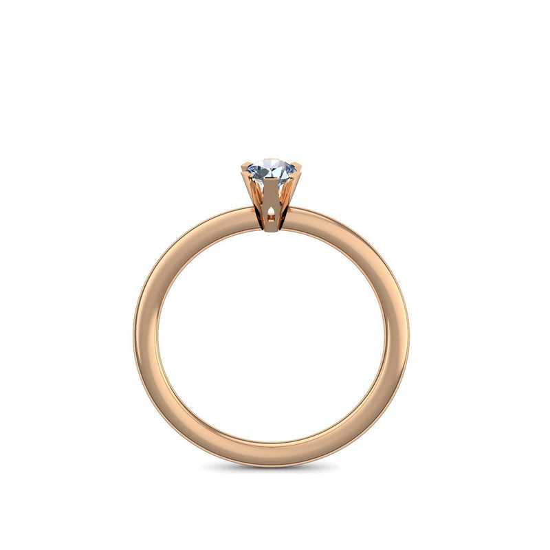 Ring Damen Rosegold Blautopas