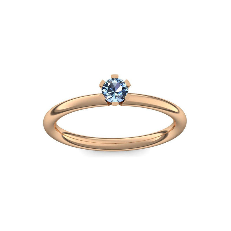 Ring Damen Rosegold Blautopas