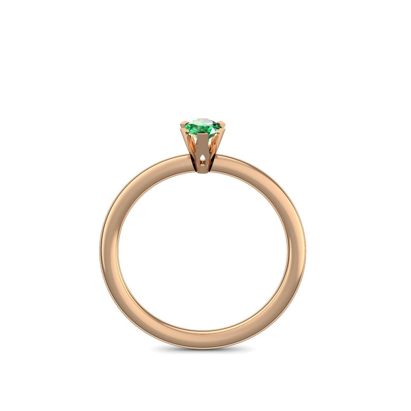 Ring Damen Rosegold Smaragd