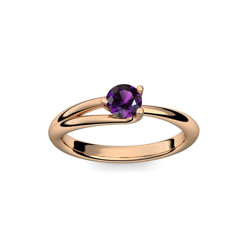 Ring Damen Rosegoldvergoldet Amethyst