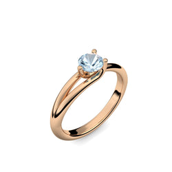 Ring Damen Rosegoldvergoldet Aquamarin