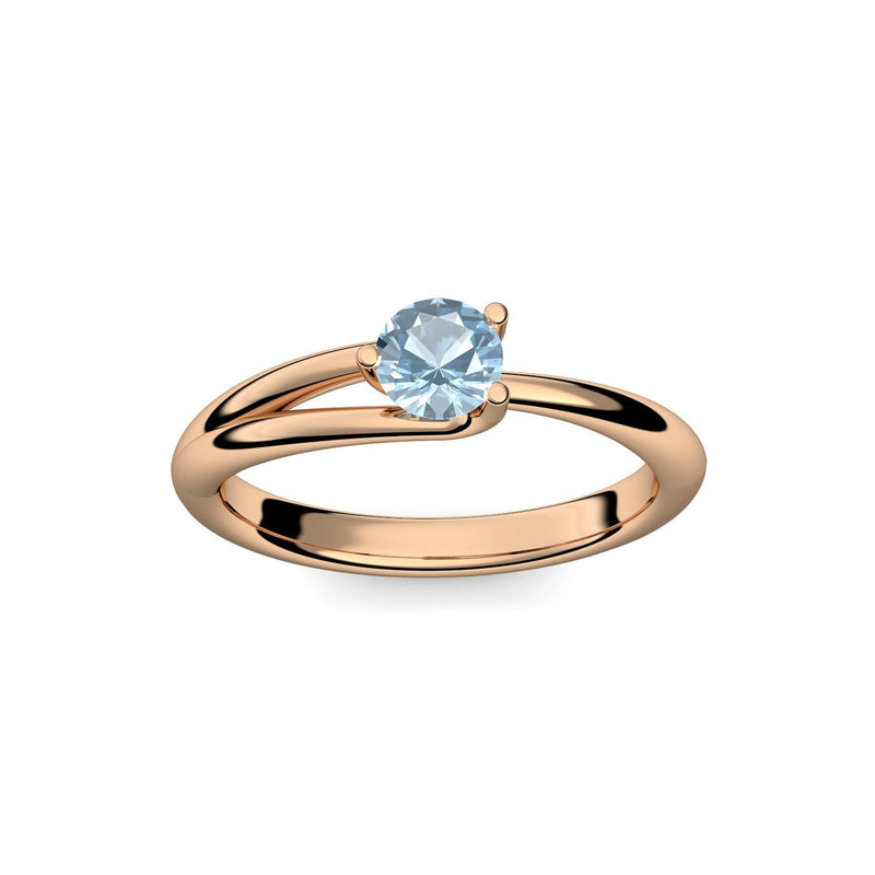 Ring Damen Rosegoldvergoldet Aquamarin