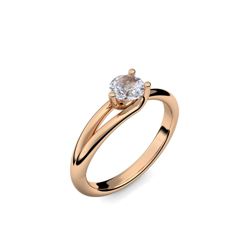 Ring Damen Rosegoldvergoldet Bergkristall