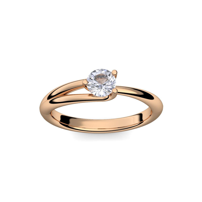 Ring Damen Rosegoldvergoldet Bergkristall