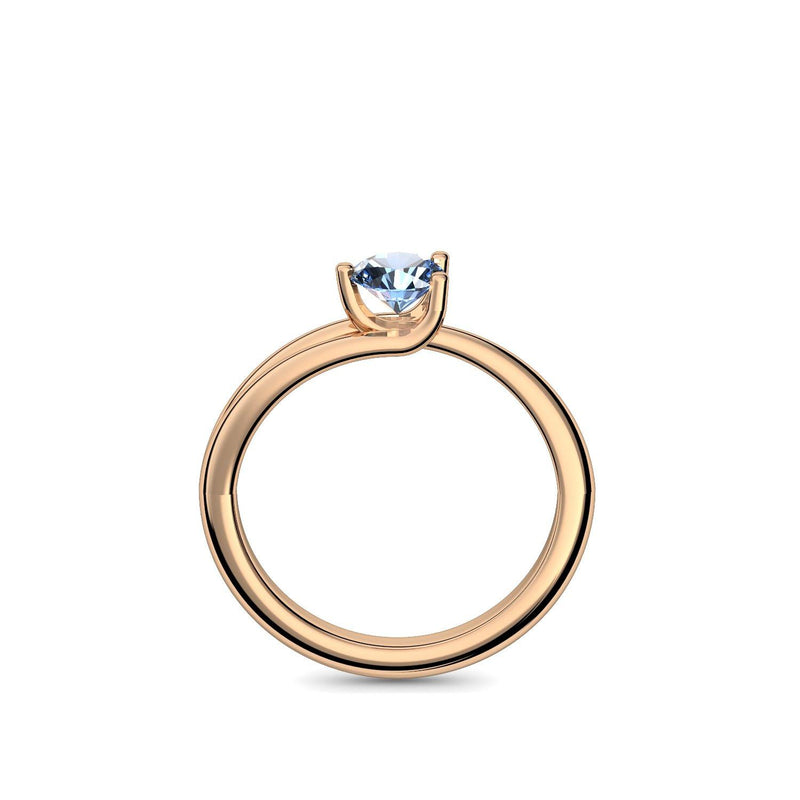 Ring Damen Rosegoldvergoldet Blautopas