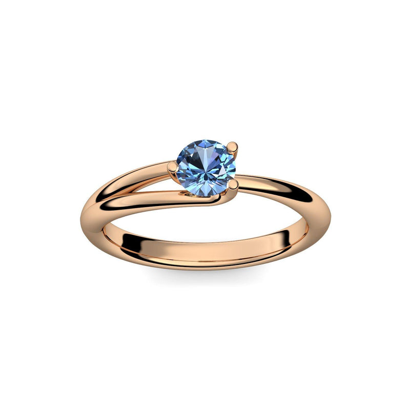 Ring Damen Rosegoldvergoldet Blautopas