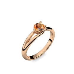 Ring Damen Rosegoldvergoldet Citrin