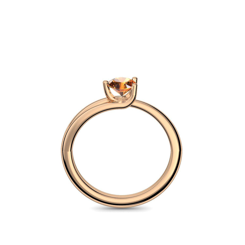 Ring Damen Rosegoldvergoldet Citrin