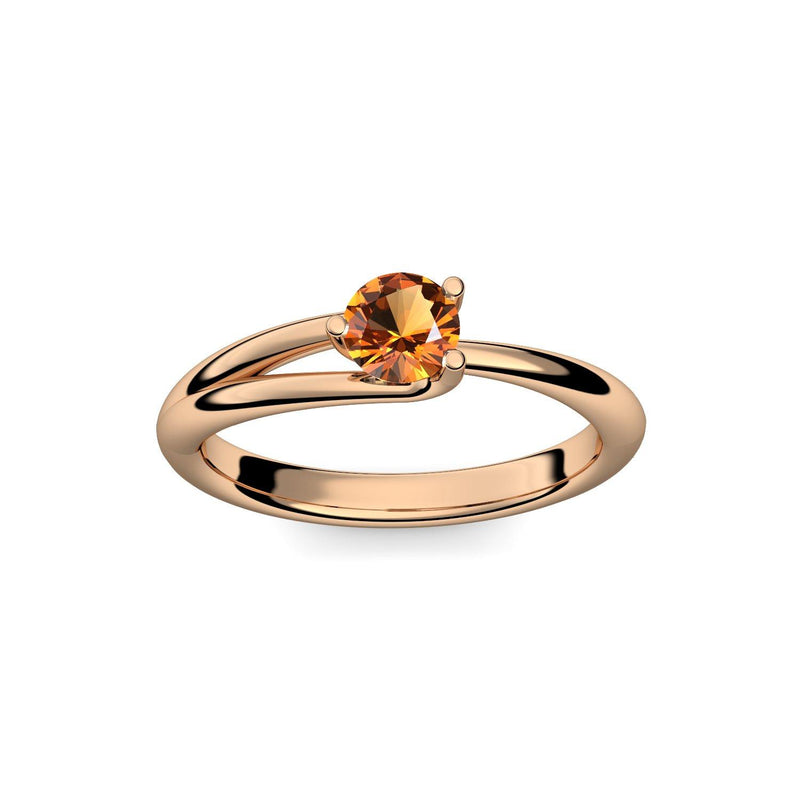 Ring Damen Rosegoldvergoldet Citrin