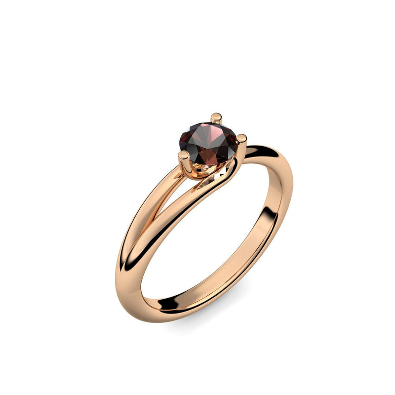 Ring Damen Rosegoldvergoldet Granat