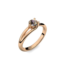 Ring Damen Rosegoldvergoldet Rauchquarz