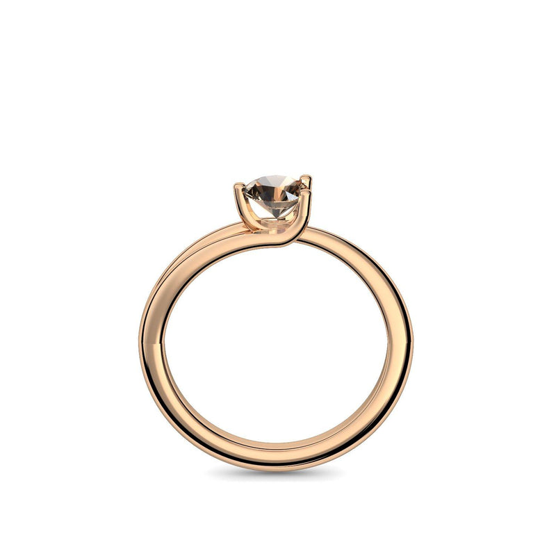 Ring Damen Rosegoldvergoldet Rauchquarz