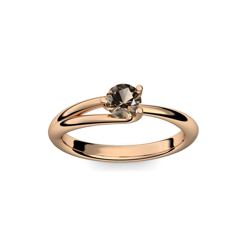 Ring Damen Rosegoldvergoldet Rauchquarz