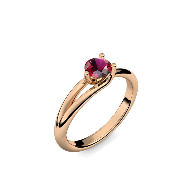 Ring Damen Rosegoldvergoldet Rubin