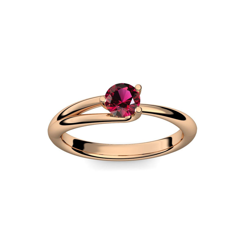 Ring Damen Rosegoldvergoldet Rubin