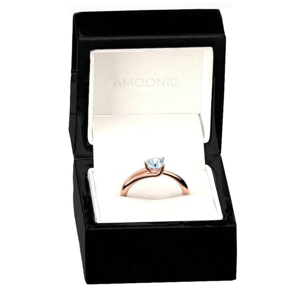 Ring Damen Rotgoldvergoldet Aquamarin