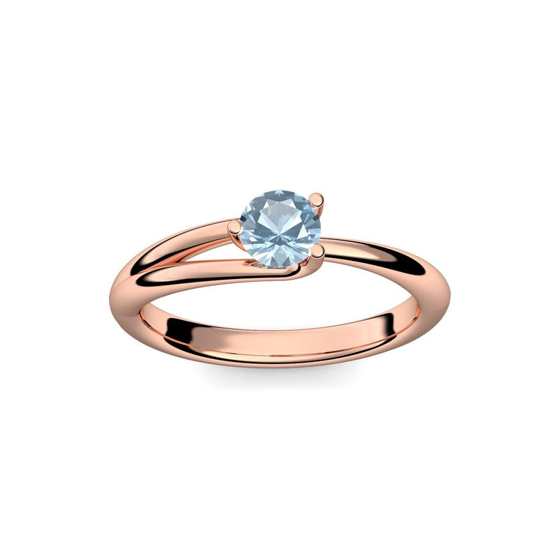 Ring Damen Rotgoldvergoldet Aquamarin