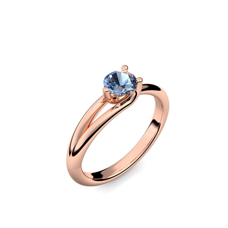 Ring Damen Rotgoldvergoldet Blautopas