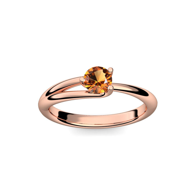 Ring Damen Rotgoldvergoldet Citrin