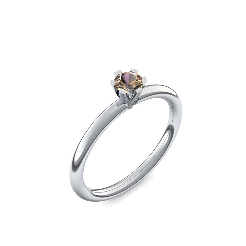 Ring Damen Weissgold Rauchquarz