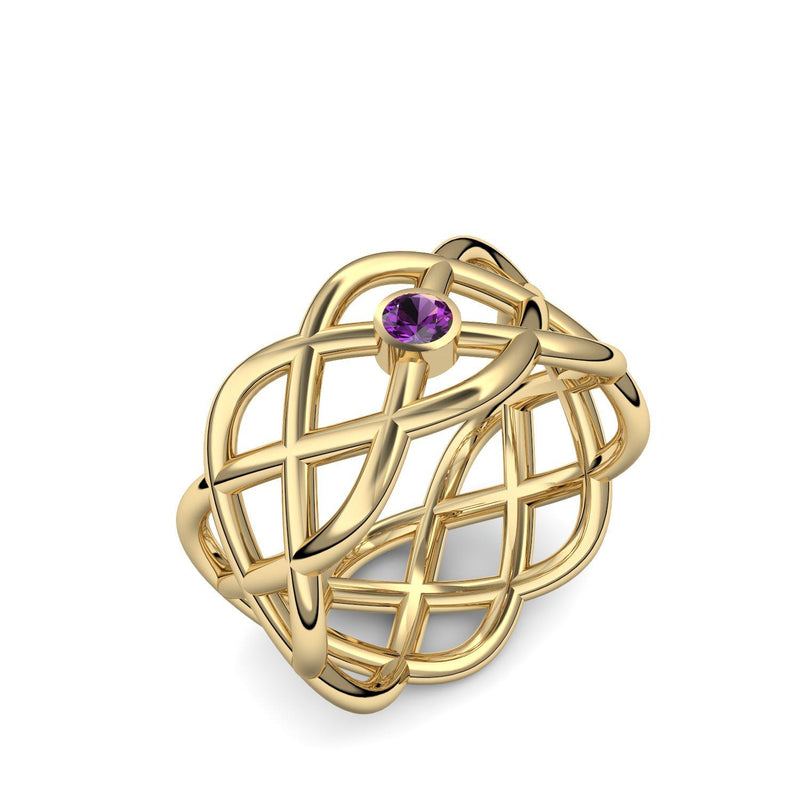 Ring Geflochten Gelbgold Amethyst