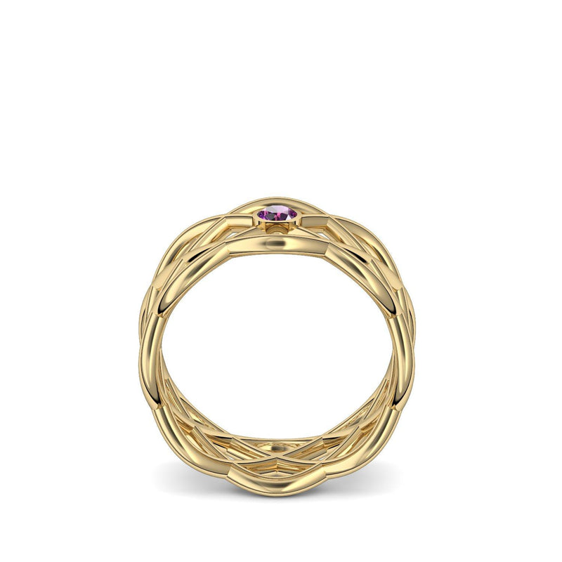 Ring Geflochten Gelbgold Amethyst