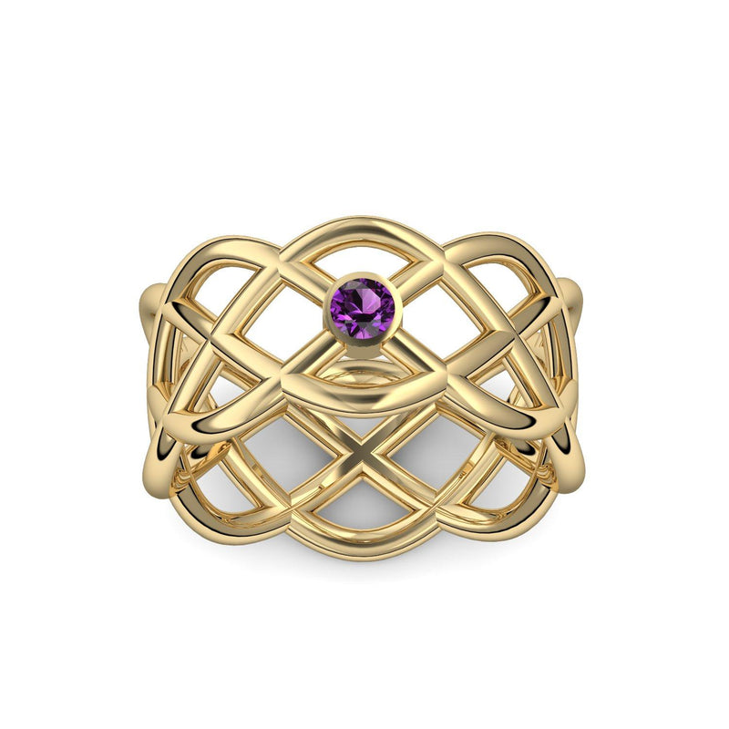 Ring Geflochten Gelbgold Amethyst