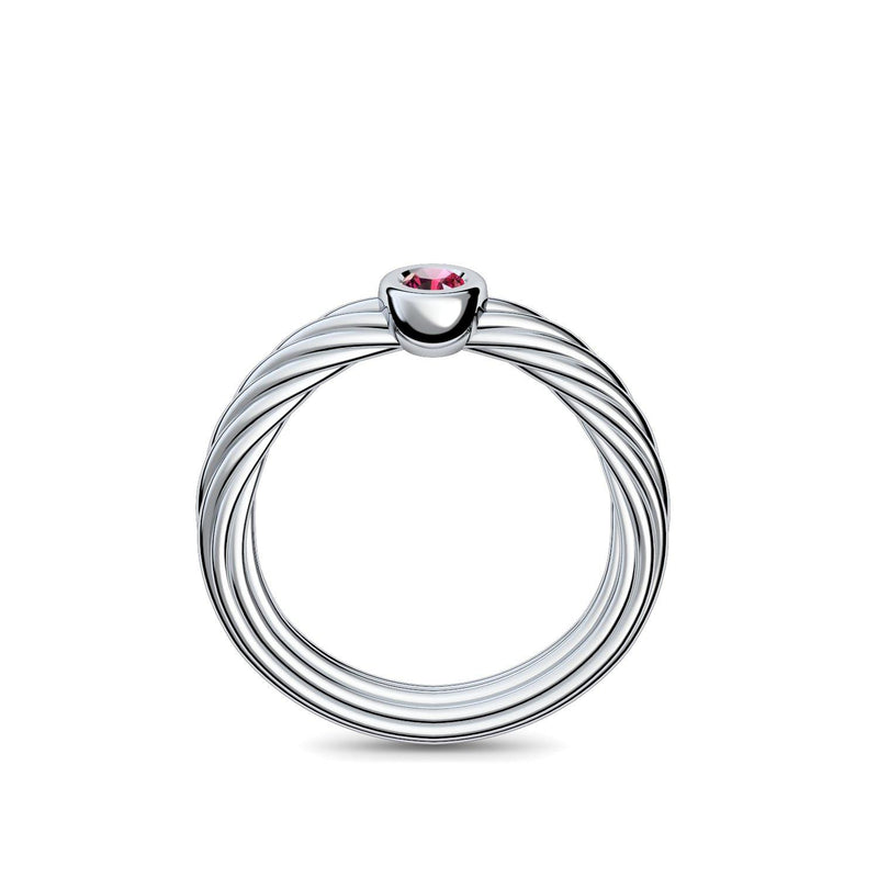 Ring Geflochten Platin Rubin