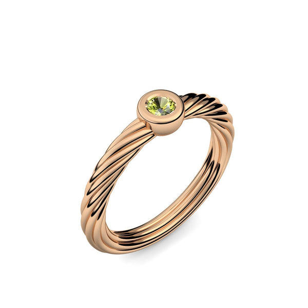 Ring Geflochten Rosegoldvergoldet Peridot