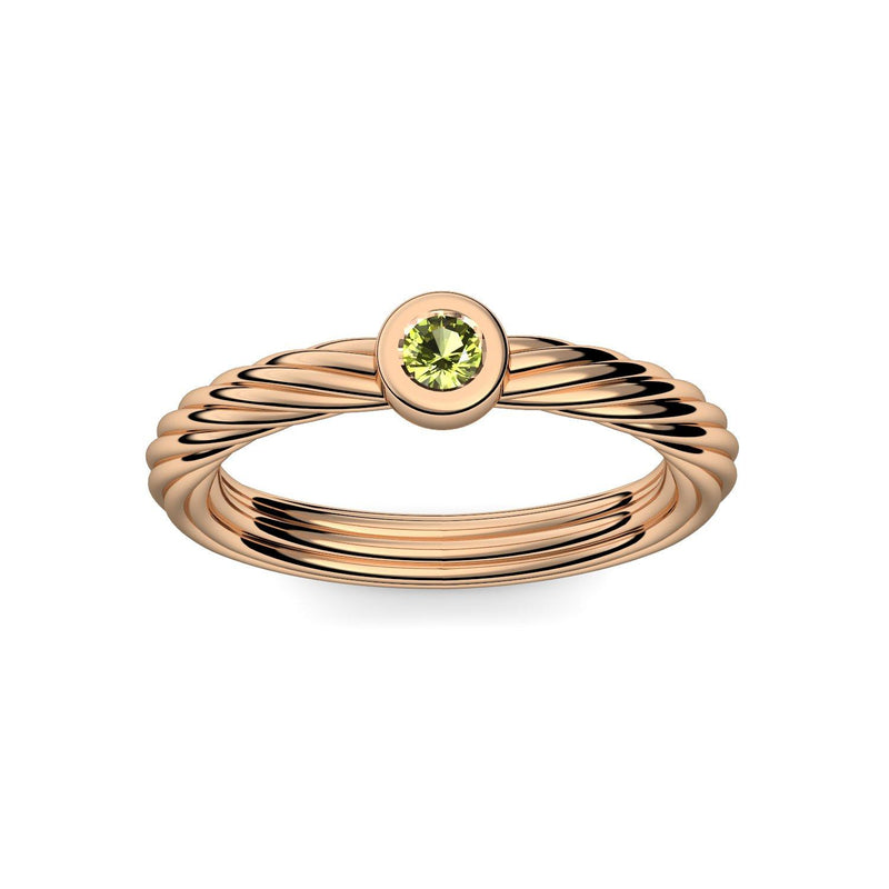 Ring Geflochten Rosegoldvergoldet Peridot