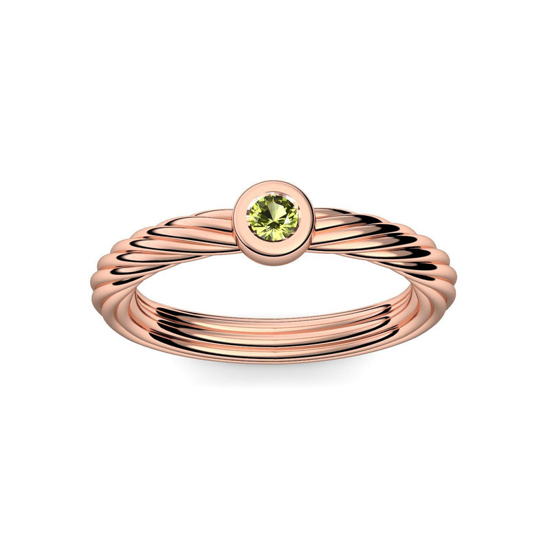 Ring Geflochten Rotgoldvergoldet Peridot