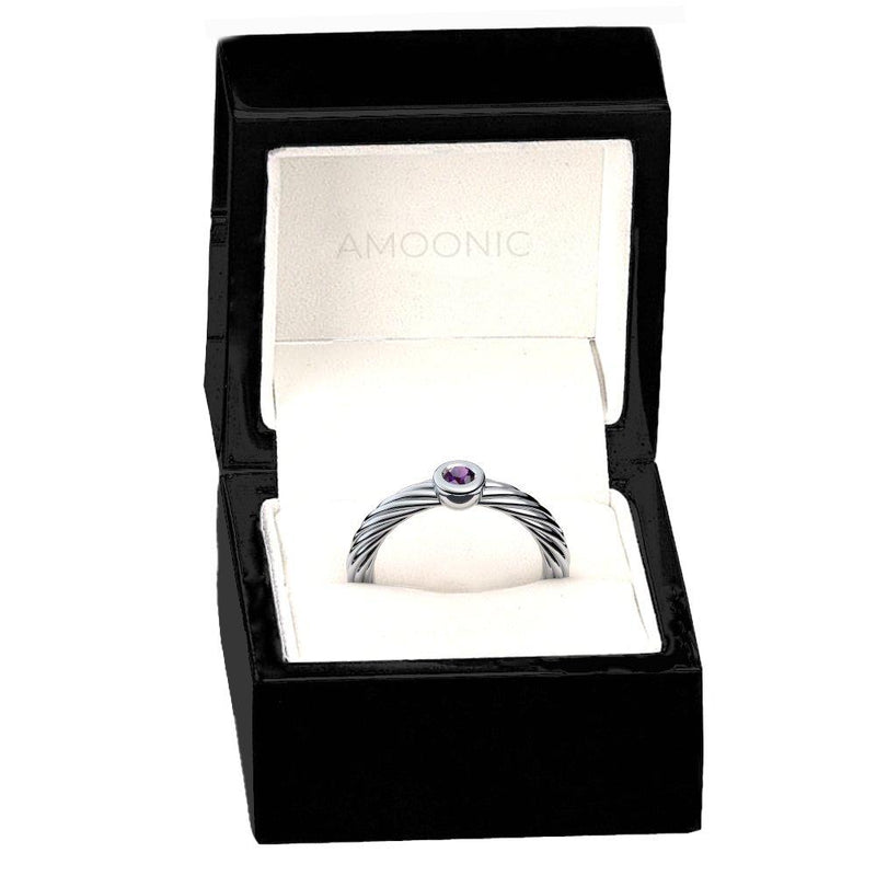 Ring Geflochten Silber Amethyst